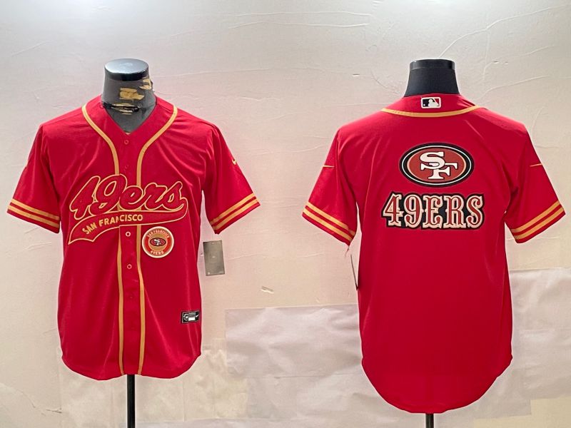 Men San Francisco 49ers Blank Red Gold Joint Name 2024 Nike Limited NFL Jersey style 2->oakland raiders->NFL Jersey